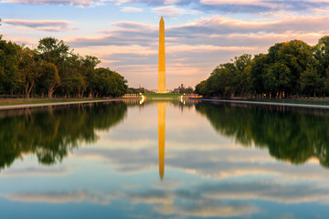 The Washington Monument and it's reflection at Sunset