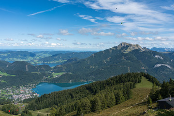 Fototapeta na wymiar View of the Countryside from Zwölferhorn Mountain