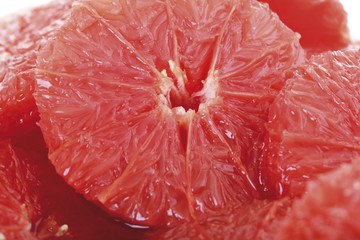 Filet slices of ruby red grape fruit