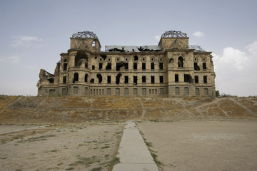 Ruined palace in Kabul, Afghanistan