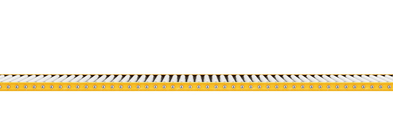 Delivery concept. Empty conveyor line isolated on a white. 3d illustration