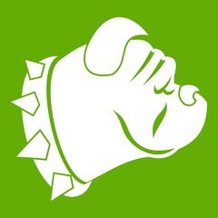 Bulldog dog icon green
