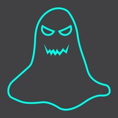 Ghost line icon, halloween and scary, horror sign