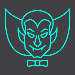 Dracula Vampire line icon, halloween and scary