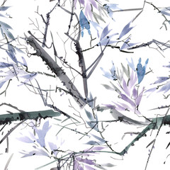 Foliate watercolor pattern