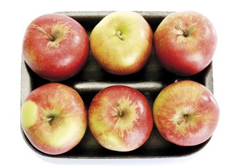 Jona Gold apples on tray