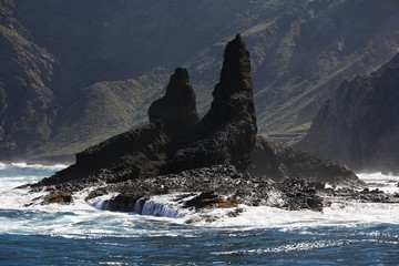 Roca Rinoceronte, Rhino Rock, Remo beach, Arguamul. La Gomera, Canary Islands, Spain, Europe