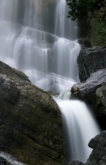 Obraz premium Waterfall, rocks, Kuhflucht Falls, Farchant, Bavaria, Germany, Europe