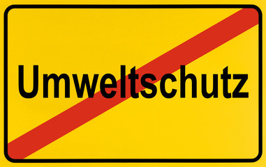 Naklejka premium German city limits sign symbolising end of environmental protection