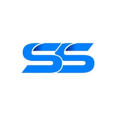 ss logo initial logo vector modern blue fold style