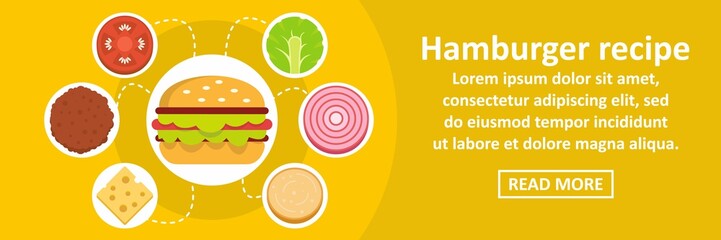 Hamburger recipe banner horizontal concept
