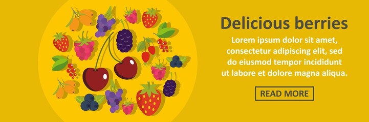 Delicious berries banner horizontal concept