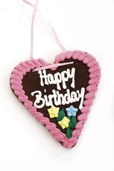 Gingerbread heart, happy birthday