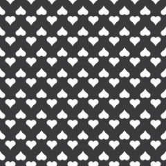 Seamless inverse black and white inverted heart shapes pattern vector