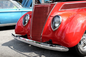 Front View of Vintage Classic Car Front