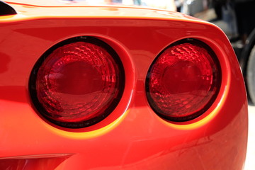Close Up View of Sports Car Tail Lights