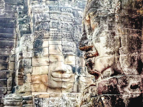 Kambodscha, Siem Reap Province, Krong Siem Reap, Angkor Thom, Tempelanlage n&ouml;rdlich von Angkor Wat