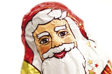 Chocolate Father Christmas wrapped in foil