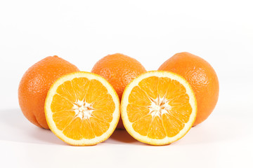 Oranges on white background.