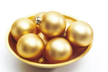 Golden Christmas ball decorations