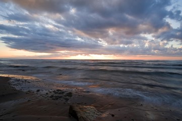 Fototapeta na wymiar Baltic Sea at sunset, Saka, Estonia, Baltic States, Europe