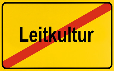 Fototapeta premium German city limits sign symbolising end of Leitkultur