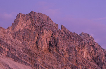 Spitzhuettengrat (detail) in evening light, Karwendel, Tyrol, Austria, Europe