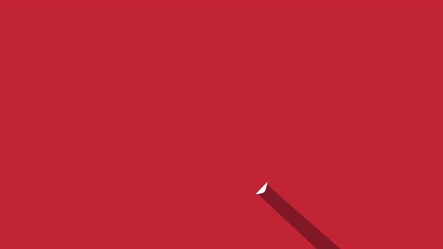 Recycle Bin animation in and out long shadow white on red