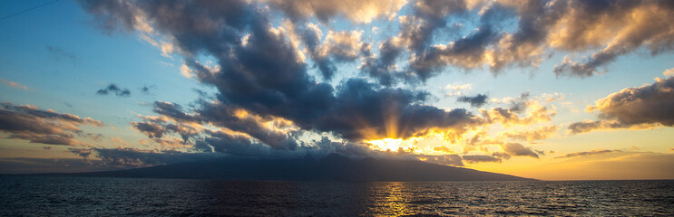 Beautiful sunrise on a tropical island