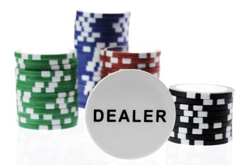 Poker chips, dealer chip