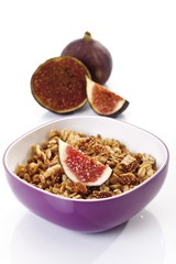 Fresh figs on muesli