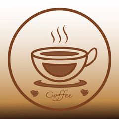 Coffee cup Logo vector icon design and coffee beans.