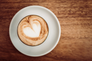Hot latte coffee cup