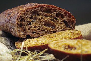 composition with rustic bread