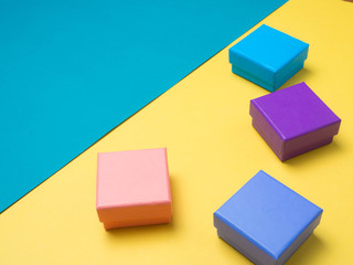 color gift box on color  background  for Christmas and The New Year .