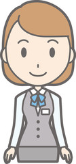 Illustration of a woman clothed in a uniform smiling