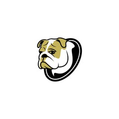 sad dog face vector logo