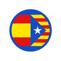 Spain and Catalonia flags symbol