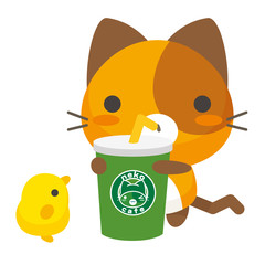 ネコとーく。三毛猫+グルメ