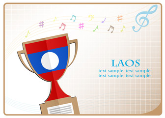 Trophy cup logo made from the flag of Laos