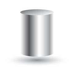 White Cylinder Isolated on White Background.