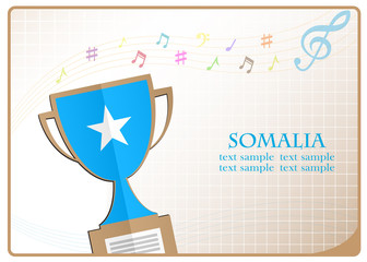Trophy cup logo made from the flag of Somalia