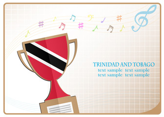 Trophy cup logo made from the flag of Trinidad and Tobago