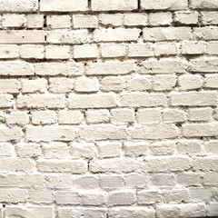 Old brick wall of white color