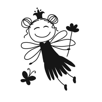 Cute little fairy, sketch for your design