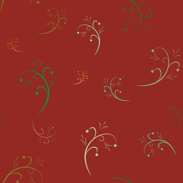 Twig abstract seamless pattern