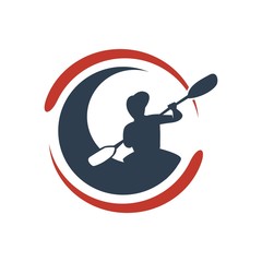 Kayaking Logo Illustration