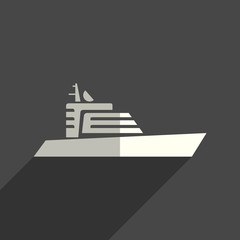 Sea transport flat icons with of shadow. Vector illustration