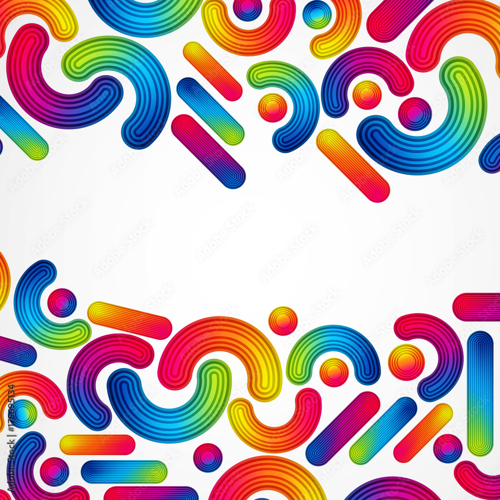 Poster Colorful abstract background with striped design elements splash.