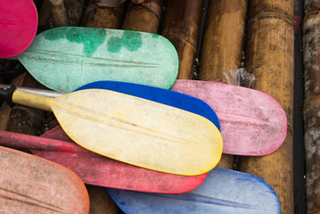 Paddles on a bamboo raft © vphinit